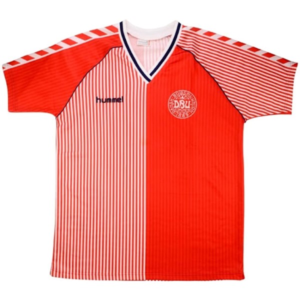 Camiseta Dinamarca Replica Primera Ropa Retro 1986 Rojo